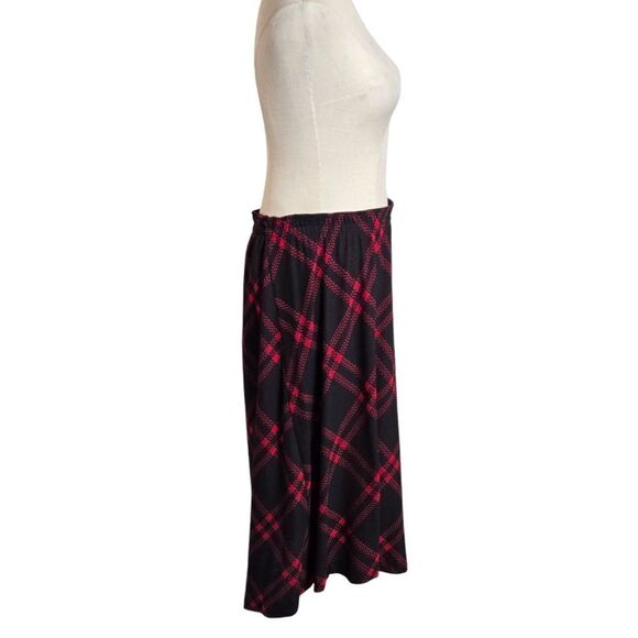 Cathy Daniels Vintage Pull On Black and Red Midi Skirt - Picture 3 of 6